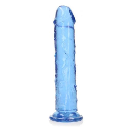 Realrock Crystal Clear Straight 9-Inch Dildo Without Balls - Blue, Phthalate-Free, Latex-Free, Body-Safe, Non-Porous