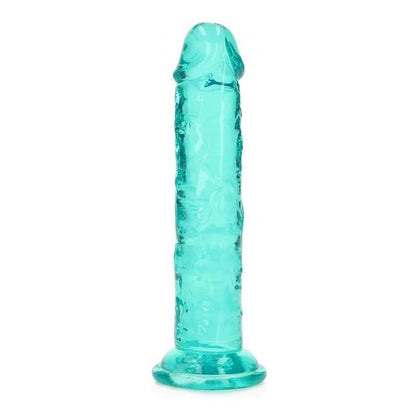 Realrock Crystal Clear Straight 6 In. Dildo Without Balls - Turquoise: The Ultimate Transparent Pleasure Device for All Genders