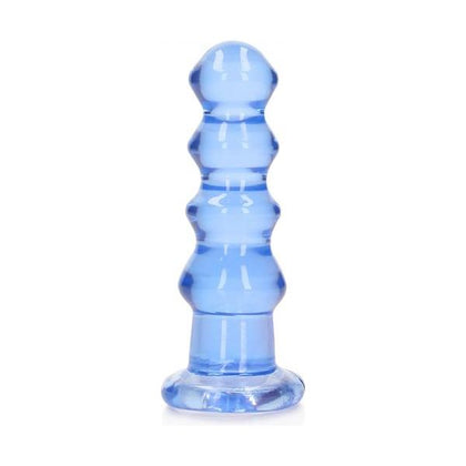 RealRock Crystal Clear Curvy 5.5 In. Dildo/Plug - Model CRV55B - Unisex Anal and Vaginal Pleasure - Blue