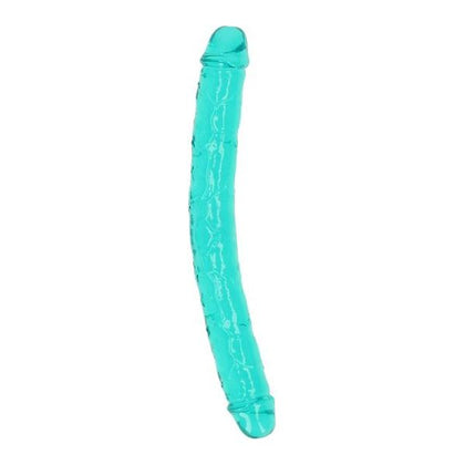 Realrock Crystal Clear Double Dong 13 In. Dual-ended Dildo Turquoise - The Ultimate Pleasure Experience for All Genders, Designed for Anal and Vaginal Stimulation
