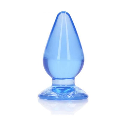 Realrock Crystal Clear 3.5 In. Anal Plug Blue - Premium Clear TPE Anal Plug for Intense Pleasure - Model RRC-AP-3.5B - Adult Naughty Store