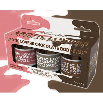 Seductive Delights: Sensual Pleasure Collection - Erotic Chocolate Body Paints White-milk Chocolate & Strawberry (3 Pack)
