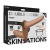 Skinsations Double Dickin Vibrating Dual-sided Strap-on With Harness Vanilla - Adult Naughty Store