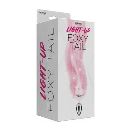 Introducing the Foxy Tail Light Up Faux Fur Butt Plug With Multicolored Light Pattern Pink - The Sensational Pleasure Plug for Unforgettable Experiences! - Adult Naughty Store