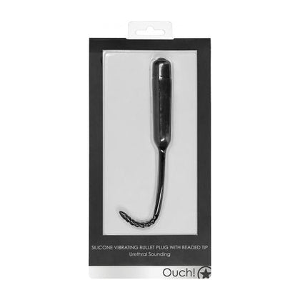 OUCH! Silicone Vibrating Bullet Plug - Model VBP-001 - Unisex Urethral Sounding Toy - Black - Adult Naughty Store