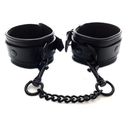 Elegant Pleasure Rouge Leather Wrist Cuffs - Model XR-9001B - Unisex - BDSM Restraints - Black