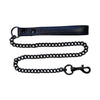 Luxury Leather Lead Black with Black Metal Chain and Trigger Hook - Model X123, Unisex BDSM Sex Toy for Pleasurable Bondage Play - Adult Naughty Store