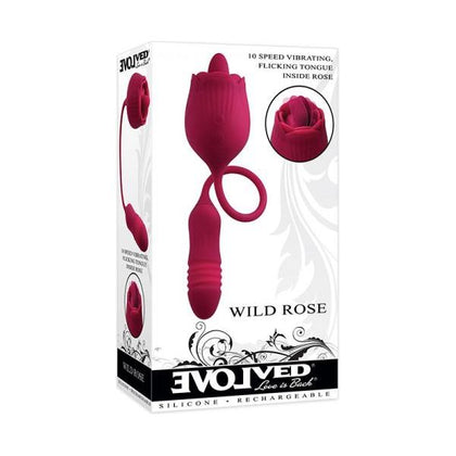 Evolved Wild Rose Silicone Rechargeable Red Dual Pleasure Toy - Model WR-2001 - For Women - Clitoral and G-spot Stimulation