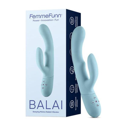 Femmefunn Balai Dual Stimulator Light Blue - Premium Silicone Vibrator for Women, Dual Motors, 12 Vibration Modes, Swaying Motion, Waterproof