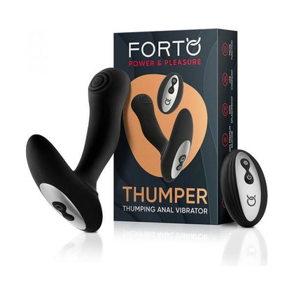 Forto Thumping Anal Vibrator Black - Powerful 8 Vibration Modes, 5 Thumping Speeds, USB Rechargeable - For Intense Pleasure and Sensual Stimulation