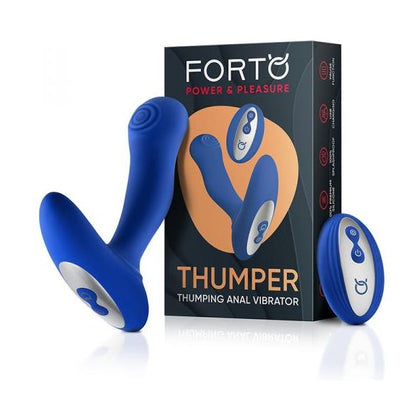 Forto Thumping Anal Vibrator Blue - Model FTAV-01 - Unleash Intense Pleasure for Men and Women