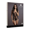 Shots Le Desir Lace Suspender Bodystocking Black O-s: Seductive Lace Suspender Bodystocking by Shots Le Desir - Model LD-BS001 - Women's Intimate Lingerie for Alluring Bedroom Adventures - Op - Adult Naughty Store