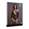 Shots Le Desir Women's Black Lace Deep-V Criss-Cross Bodystocking O-s - Seductive Lingerie for Intimate Moments - Adult Naughty Store