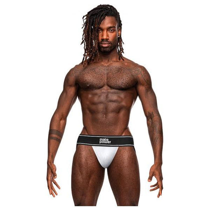 Male Power Modal Rib Jock White S-m: The Ultimate Comfort and Support for Men's Intimate Wear - Adult Naughty Store