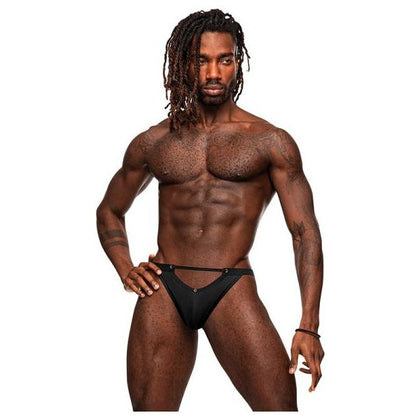 Male Power Magnificence Collection: Jock with Cutout Window, Model MP-JK-001, Men's Black S-M, Enhancing Intimate Pleasure Lingerie - Adult Naughty Store