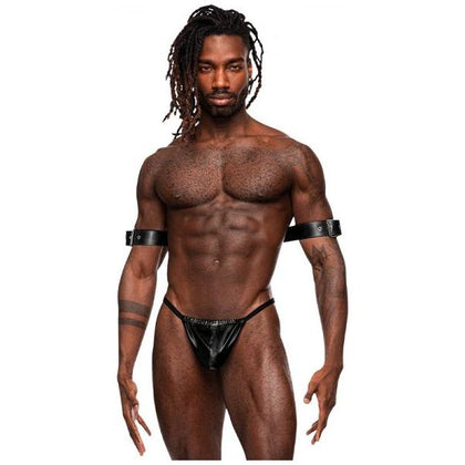 Male Power Men's Leather Pisces Black O-s Arm Restraints Lingerie - Model MP-AR-001 - Unisex - Pleasure & Bondage - One Size - Adult Naughty Store