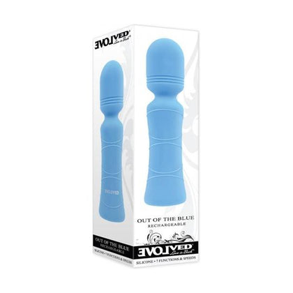 Introducing the Evolved Out Of The Blue Rechargeable Silicone Wand Vibrator - Model OB-7X, for Women, Targeting Pleasure Zones, in a Captivating Midnight Blue Color