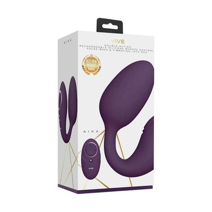 VIVE Aika AIK-2000 Rechargeable Remote-controlled Dual Stimulating Egg Vibrator - Women's G-Spot and Clitoral Pleasure - Purple - Adult Naughty Store