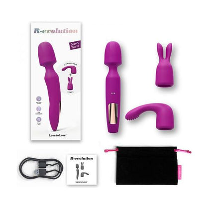 Love To Love R-evolution Rechargeable 3-in-1 Wand Vibrator Sweet Orchid - Adult Naughty Store