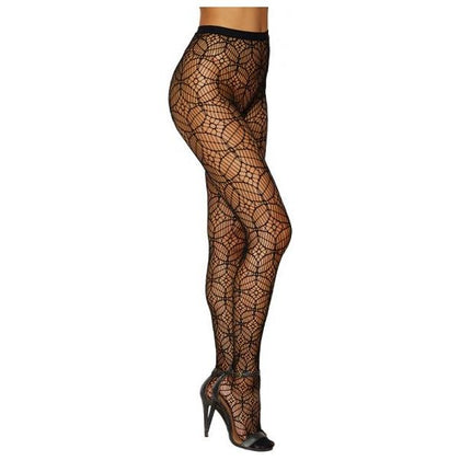 Dreamgirl Abstract Knitted Fishnet Pantyhose Black O-s: The Sensual Seductress's Delight - Adult Naughty Store