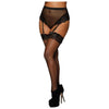 Dreamgirl Sensual Elegance High-Waist Fishnet and Lace Gartered Thong - Model X1 - Women's Intimate Pleasure - Size Small - Adult Naughty Store