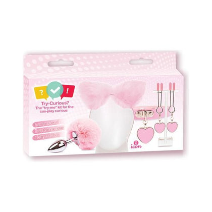 Icon Try-curious Kitty Kit: Playful Pleasure Set for Cosplay and Foreplay - Model KC-001 - Unisex - Pink - Explore Your Curiosity! - Adult Naughty Store