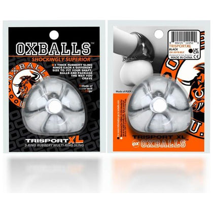 OXBALLS Tri-Sport XL Thicker 3-Ring Sling Clear - Ultimate Cock and Ball Sling for Extra Pleasure and Support - Adult Naughty Store