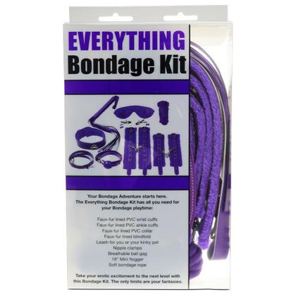 Introducing the Sensual Pleasure 12-Piece Everything Bondage Kit - Purple