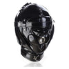 Ple'sur Shiny Pleather Locking Deprivation Hood With Single Nose Hole Black - Adult Naughty Store