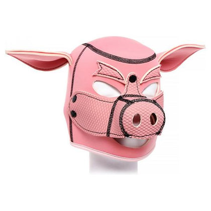 Ple'sur Neoprene Pig Mask Hood Pink - Unique and Sensual Unisex Lingerie Accessory for Playful Pleasure - Model PNMH-001 - One Size Fits Most
