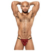 Male Power Disco Desire Posing Strap Black-Red O-S: Sensational Men's Lingerie, Model DDPS-BR-O-S, for Exquisite Pleasure in a Dazzling Disco Design - Adult Naughty Store