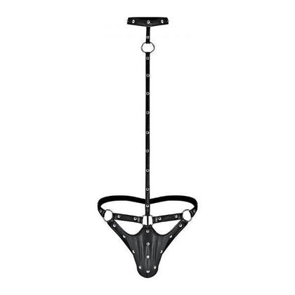 Male Power Fetish Tormentor Choker G-string Body Harness Black L-XL - Adult Naughty Store