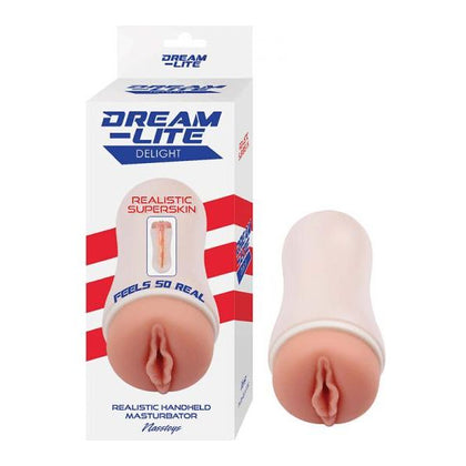 Dream-Lite Delight White Handheld Vagina Masturbator - Model DL-5001 - For Men - Realistic Sensations - White