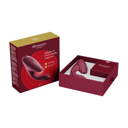 Introducing the Womanizer Duo 2 Bordeaux: The Ultimate Dual Pleasure Air and G-Spot Vibrator for Women - Adult Naughty Store