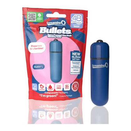 Screaming O 4B Bullet Vibrator Blueberry - Powerful Deep Stimulation for Intense Pleasure - Adult Naughty Store