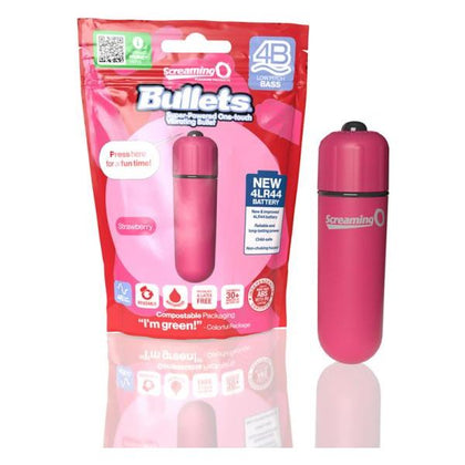 Screaming O 4B Bullet Vibrator - Model 4B-Strawberry - Intense Stimulation for Mind-Blowing Satisfaction - Female Clitoral Pleasure - Pink - Adult Naughty Store