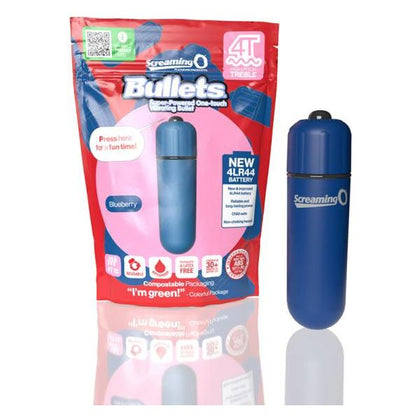 Screaming O 4T Bullet Vibrator Blueberry - Powerful Tease and Tickle Pleasure for All Genders - Adult Naughty Store