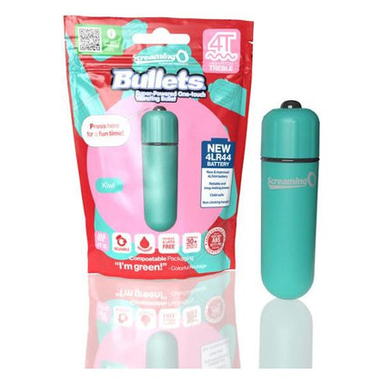 Screaming O 4T Bullet Vibrator Kiwi - Powerful Tease and Tickle Vibrations for Enhanced Pleasure - Waterproof, 5 Speeds + 1 Pulse Pattern - Long-Lasting Battery Life - Adult Naughty Store