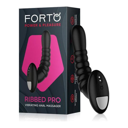 Forto Ribbed Pro Vibrating Massager Black - Powerful Prostate Stimulator for Intense Pleasure