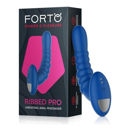 Forto Ribbed Pro Vibrating Massager Blue - The Ultimate Pleasure Experience for Men