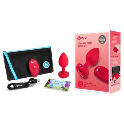 b-Vibe Vibrating Heart Rechargeable Remote-controlled Anal Plug M-l Red