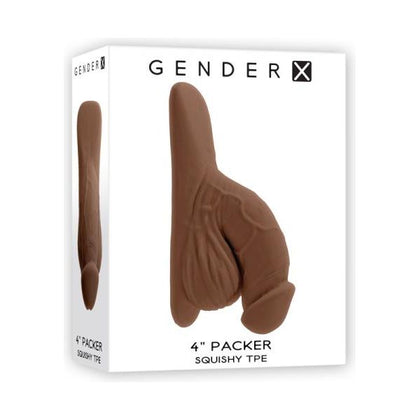 Gender X 4 In. Packer Dark - Realistic Life-Like TPE Rubber Penis and Balls for Secure and Pleasurable Packing - Model X4D - Male - Versatile Pleasure - Dark - Adult Naughty Store