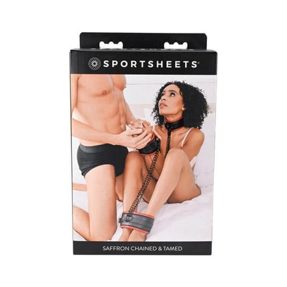 Sportsheets Saffron Chained & Tamed 3-piece Bondage Kit - Ultimate Control for Submissive Play, Model ST-BC03, Unisex, Full-Body Submission, Black - Adult Naughty Store