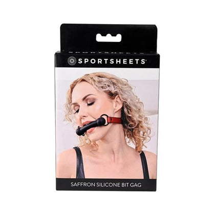 Sportsheets Saffron Silicone Bit Gag With Adjustable Buckle - Premium BDSM Mouth Gag Toy - Model SSG-2021 - Unisex - Sensual Oral Pleasure - Seductive Black