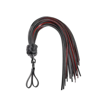 Sportsheets Saffron Finger Flogger With Finger Loop Handle - Premium Vegan Leather BDSM Toy for Intense Sensations - Model SF-1001 - Unisex - Perfect for Erotic Foreplay and Sensory Play - Scarlet and Black