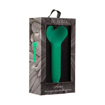 Je Joue Amour Rechargeable Silicone Heart-Shaped Fluttering Bullet Vibrator - Model JJ-ARSBV01 - Emerald Green - Unisex Clitoral and Nipple Stimulator