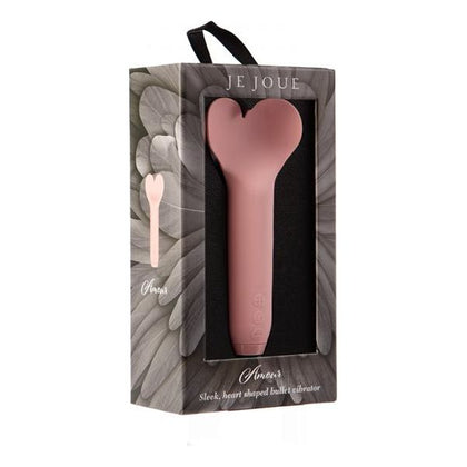 Je Joue Amour Rechargeable Silicone Heart Shaped Fluttering Tip Bullet Vibrator - Model A1 - Pale Rosette - For All Genders - Stimulates Clitoris, Nipples, Testicles