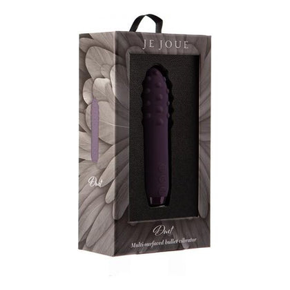 Je Joue Duet Rechargeable Silicone Multi-surfaced Bullet Vibrator - Model DU-115, Purple - For Intense Pleasure Stimulation of Clitoris, Nipples, and More