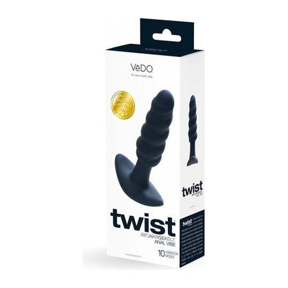 Vedo Twist Rechargeable Silicone Vibrating Anal Plug Black - Adult Naughty Store