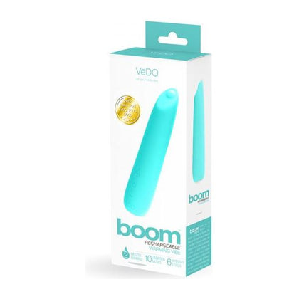 Vedo Boom Rechargeable Warming Silicone Slimline Vibrator Turquoise - Adult Naughty Store